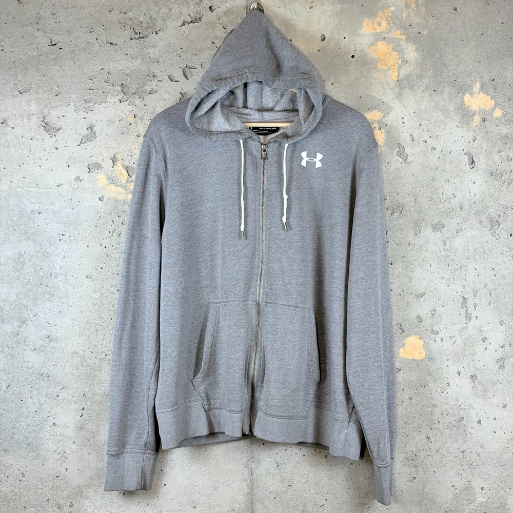 Under Armour Favorite Fleece Hoodie Womens 2XL Heather Gray Full Zip 1298415